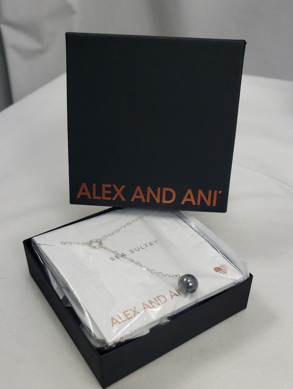 Alex and Ani Sterling Silver Sea Sultry Swarovski Pearl Necklace NWT